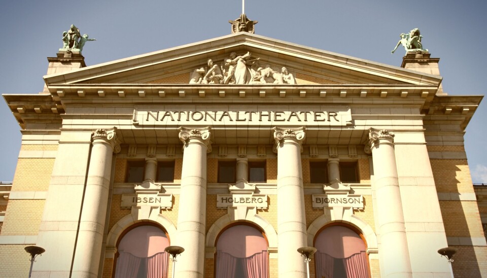 Oslo, capital city of Norway - National Theater building. Vintage photo color.