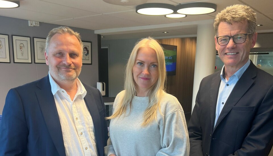 Unios forhandlingssjef Klemet Rønning-Aaby, leder i Unio Spekter Lill Sverresdatter Larsen og nestleder i Unio Spekter, Bent R. Mikalsen.