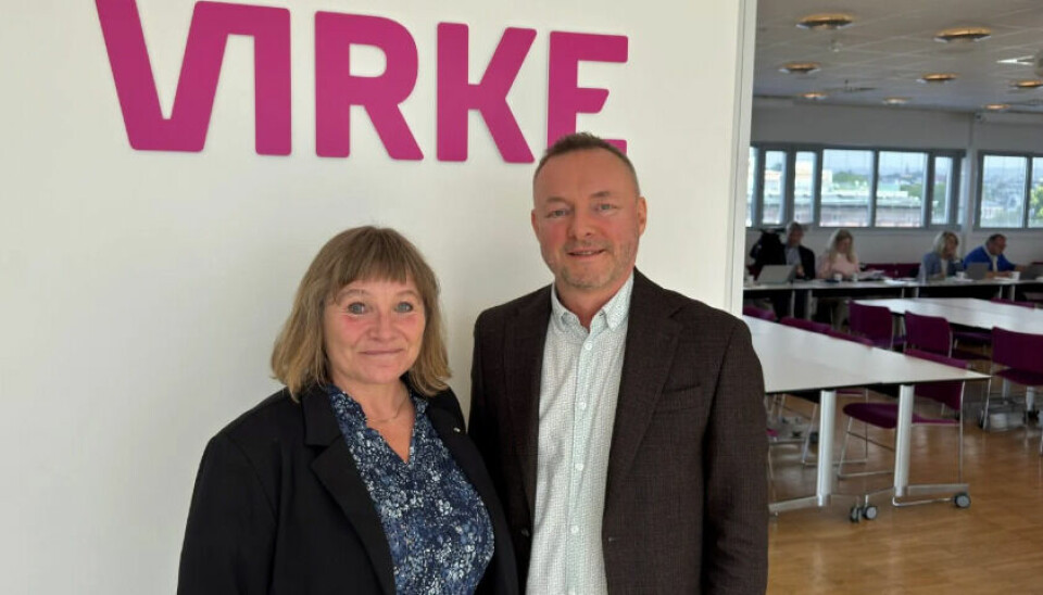 Forhandlingsleder Eirik Rikardsen i Unio Virke og Ann Torunn Tallaksen, forhandlingssjef i Virke.