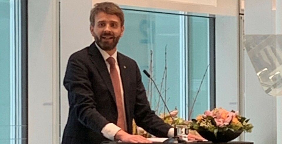 Helseminister Jan Christian Vestre holdt årets helsetale på Radiumhospitalet i Oslo.