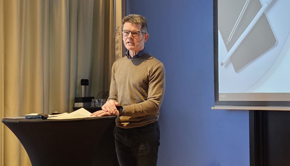 Forbundsleder Bent Ronny Mikalsen under åpningen av tariffkonferansen i dag.
