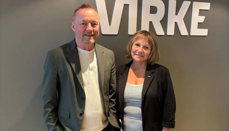 Unios forhandlingsleder Eirik Rikardsen fra Norsk Sykepleierforbund og Virkes forhandlingssjef Ann Torunn Tallaksen kom til enighet i årets mellomoppgjør for HUK-området.