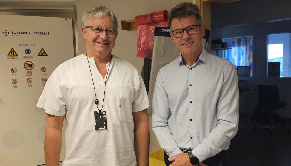 Seksjonsradiograf Sven Erik Sandven og forbundsleder Bent Ronny Mikalsen er gamle kollegaer fra Sykehuset Haugesund.